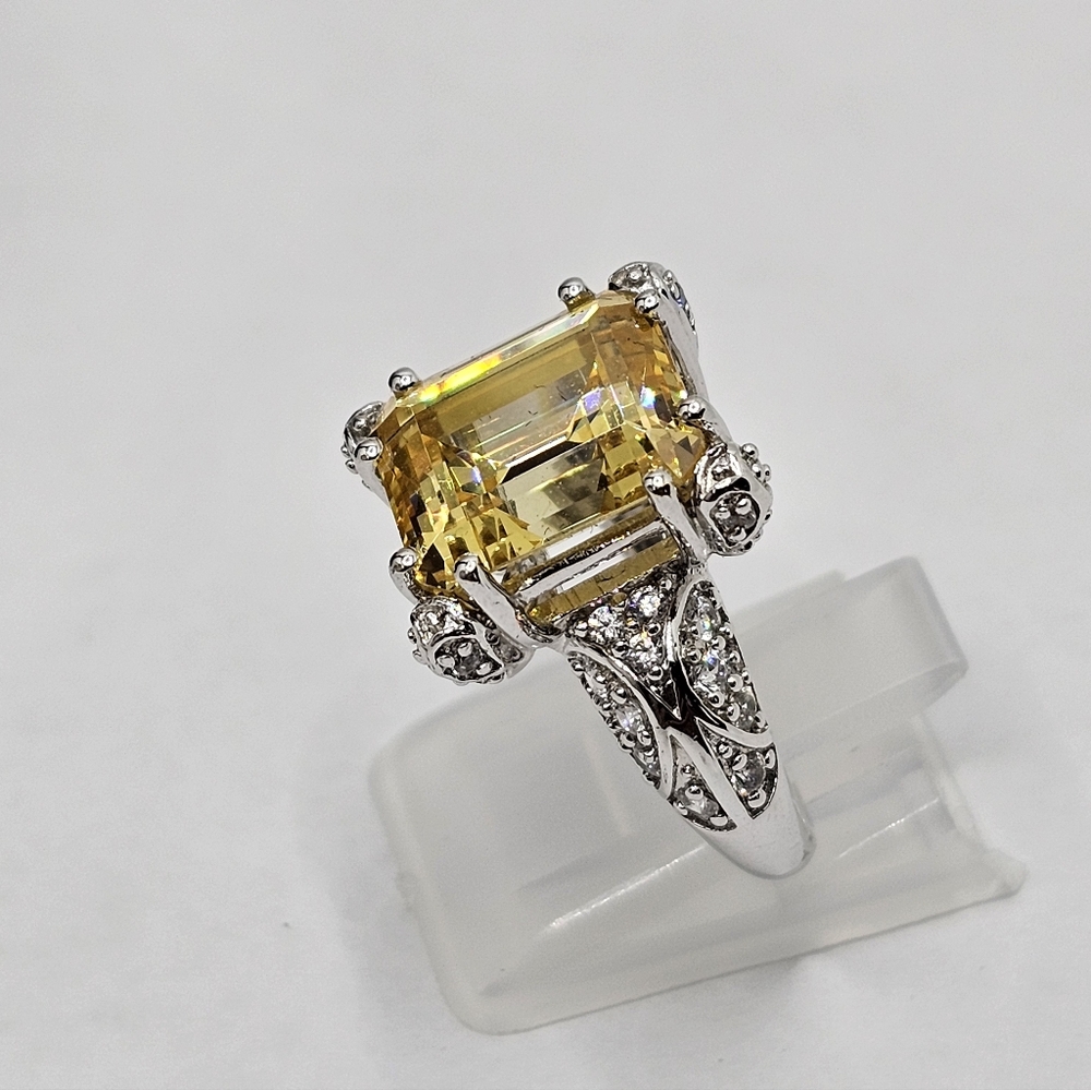 Victoria Wieck Canary Yellow Citrine Absolute Ring Sterling Silver Sz 7! - Picture 12 of 17